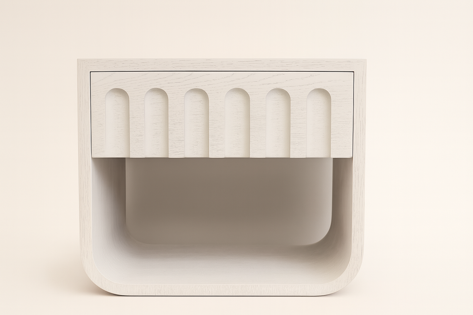 White Oak Bedside table, Brillo Life Freddie. 