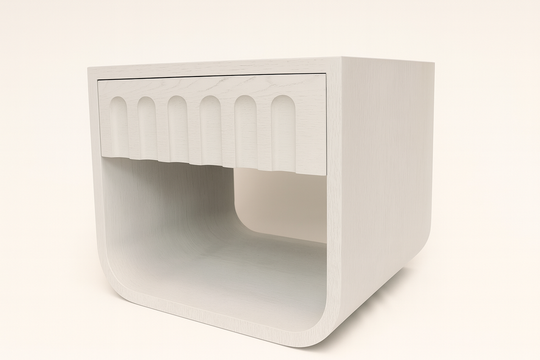 Freddie Bedside Table White Oak